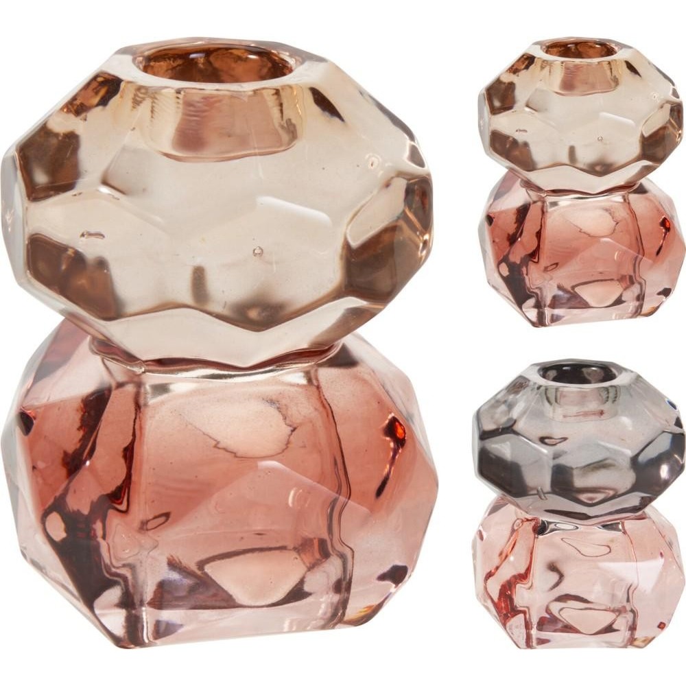 PCANDELA VETRO 7X8CM 2ASS